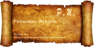 Peterman Miklós névjegykártya